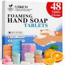 USKICH 48 Pack Foaming Hand Soap Tablet - Eco Friendly Cleaning Products,Variety Scents Refills Soap Tablets (48x8 Fl oz bottles)