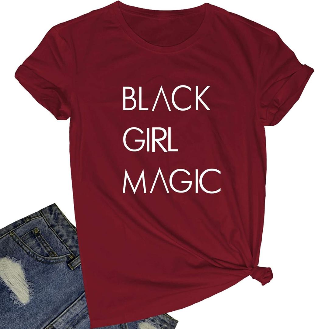 BLACKOO Women Graphic T-Shirts Cute Tees Summer Tops (Medium, Red 01)