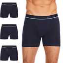 Washable Incontinence Boxer Briefs for Men - Cotton Urinary Leakproof Underwear with Fly, Enhanced Front & Rear Protection 150 ml Absorbency (3 Pack, Blue, XL)