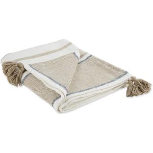 DII New Traditional, 2-Tone Chevron Stripe Throw, 50x60, Stone