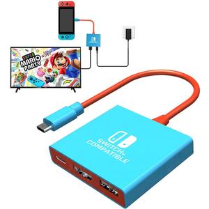 pdobq Switch Dock Switch Docking Station for Nintendo, Portable Switch1 TV Adapter Support 4K/60HZ TV Mode Compatible Steam Deck/Switch OLED, Travel Dock with HDMI2.0 USB3.0 Port, Not Support Switch2