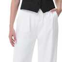 Women Suit Vest V Neck Button Down Vest Top Tuxedo Waistcoat Sleeveless Racerback Fashion Vests Blazer (Black, L)