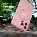QVLANG Case for iPhone 16 Pro Max, Cute Wave Cover Case, Upgraded[Full Camera Protection][Compatible with Magsafe][Military Grade Protection][Translucent Matte] Phone Case for Women Girls, Peach Pink