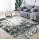 5x7 Area Rugs Washable Rug, Soft Modern Abstract Rugs for Living Room Large Low Pile Thin Rug Non Slip Indoor Neutral Carpet for Bedroom Dining Room Farmhouse Office Kids Playroom Black Grey Gold