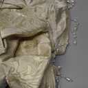 Loom and Mill Luxury Jacquard Waterfall Valance for Living Room, Elegant Damask Swag Window Valances with Beads, Beige Swag Curtains for Bedroom Banquet Holiday Decoration(W39Inch,1 Panel)