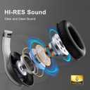 Wireless Bluetooth Headphones Over Ear 65H Playtime HiFi Stereo Headset with Microphone and 6EQ Modes Foldable Bluetooth V6.0 Headphones for Travel Smartphone Computer Laptop