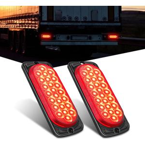 Nilight 5.5" Aluminum Housing Tail Light 2 PCS 24 LED Red Brake Lights | Marker Lights Surface Mount IP67 Waterproof For 10-30V RV Camper Trailer Truck Bus Boat