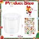 12 Pcs 34 oz Christmas Plastic Buckets with 150 Xmas Stickers Christmas Cookie Storage Bucket with Lid and Handle Christmas Drink Buckets Candy Food Containers for Xmas Holiday Party Supplies