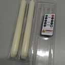 Homemory 2 Pcs Real Wax Made Flameless Taper Candles with Remote and Timer, 9.6" Ivory Battery Operated Candle Stick Flickering, Led Taper Candles with Lifelike Flame for Indoor Home Decor