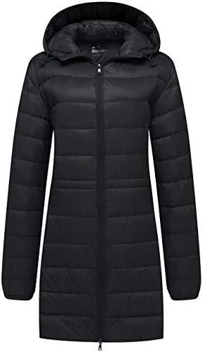 wantdo Women's Quilted Puffer Coat Hooded Long Jacket Lightweight Winter Coats, Size: XL