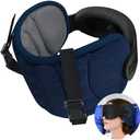 SARISUN Travel Pillows for Airplanes, Airplane Pillow for Long Flight, Airplane Head Strap with Sleep Eye Mask, 360° Headrest for Car Trip, Stop Bobblehead, Mottled Grey