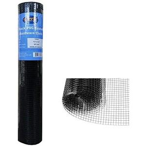 Black PVC Coated Hardware Cloth 36 Inch x 25 Foot -1/2 Inch x 1/2 Inch 19GA