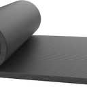 Foam Sleeping Pad for Camping - 1.25-Inch-Thick Waterproof Sleep Pad with Carry Straps for Cots, Tents, or Sleepovers by Wakeman Outdoors (Black)