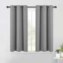 NICETOWN Silver Grey Small Window Blackout Curtain Panels for Bedroom, Thermal Insulated Grommet Top Blackout Draperies and Drapes (2 Panels, W42 x L45 -Inch)