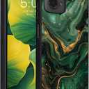 for Moto G 5G 2024 Case,Slim Fit Glow in The Dark Luminous Hybrid Hard PC Soft TPU Shockproof Drop Protective Aesthetic Phone Case Motorola Moto G 5G 2024 Case Cute Green Gold Marble