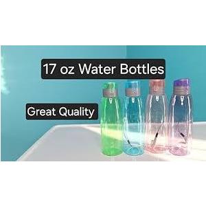 50 Pieces Plastic Water Bottle Bulk 17 oz Sports Adults Reusable Large Water Bottles with Leak Proof Flip Top for Adults Fitness(Mixed Color)