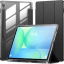 INFILAND for Galaxy Tab S10 FE Plus Case (2025) 13.1 Inch Slim Tri-fold Clear Protective Case Cover with S Pen Holder for Samsung Galaxy Tablet S10 FE+ (Grey)