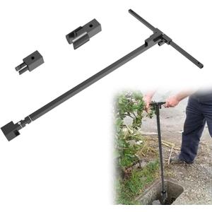 3-in-1 Adjustable 2" Main Valve Key with 1" Curb Key, 2" Curb Key