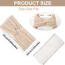 Chalier Warm Winter Headbands for Women Cable Crochet Turban Ear Warmer Headband with Plush (Beige/Light Grey/Pink/Black)