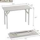TEMI Small Computer Desk Folding Table - 43.3" Foldable Office Desk, No Assembly, Perfect for Small Spaces in Bedroom, Dorm, or Apartment, Portable Mini Desk or Study Table Compact Design, White Ash