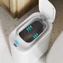 WLIVE Automatic Bathroom Trash Can with Lid, 9L/2.4 Gallons, Motion Sensor + Automatic Adsorption, Smart Garbage Can with LED Lndicator, Small Waste Bin for Bathrooms, Offices, Dorms, White