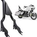 Detachable Motorcycle Sissy Bar, Passenger Backrest Rear Pad Fit for Harley Touring CVO Road Glide Street Road King 2009-2022 (18 inch Black)
