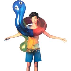 Generic 1616Holdings Gummy Worm - Inner Tube Pool Blow Up Float - Inflatable - 39 inch by 29 inch, Large, Red Blue Yellow