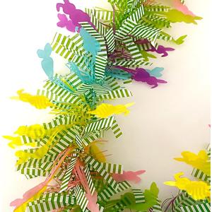 33Ft Easter Garland Thick Colorful Tinsel Twist Garland for Tree with Gorgeous Bunny Carrot Designs Spring Pastel Hanging Ornaments for Home Indoor Outdoor Parade Floats Desk Decorations Supplies