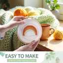 Teusicathe 10PCS Punch Needle Coaster Kit, for Beginners, Children and Adultspunch Needle Embroidery Kit, Includes Pattern, Tools, Yarn, Hoop, Instructions