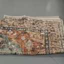 Area Rugs 8'x10' Washable Non-Slip, Floral Vintage Distress Print Pattern Medallion Carpet for Living Room Bedroom Dining Room, Brick Red Rust Neutral Brown Burnt Orange Green