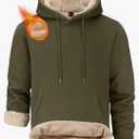 STICKON Men's Fleece Hoodies Warm Pullover Drawstring Hooded Sweatshirts Simple Casual Basics Thick Hoodie, XL