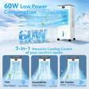 Portable Air Conditioners,3-in-1 Evaporative Air Cooler,4 Modes 3 Speeds Blow Cold Air, 120Oscillation, LED Display, 12H Timer, Windowless Portable AC w/ 8L Tank & Remote for Home Bedroom Office