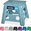Handy Laundry Folding Lightweight Step Stool - Sturdy Enough to Support Adults and Safe Enough for Kids - Opens Easy with One Flip - Great for Kitchen, Bathroom or Bedroom (Teal - 13 inch)