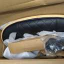 Home Office Chair No Arms with Wheels, Adjustable Height Small Desk Chair, PU Leather Mid Back 360 Swivel Computer Chair, Armless Modern Walnut Chair for Office, Reading Meeting Room(Black) (MCM Style)