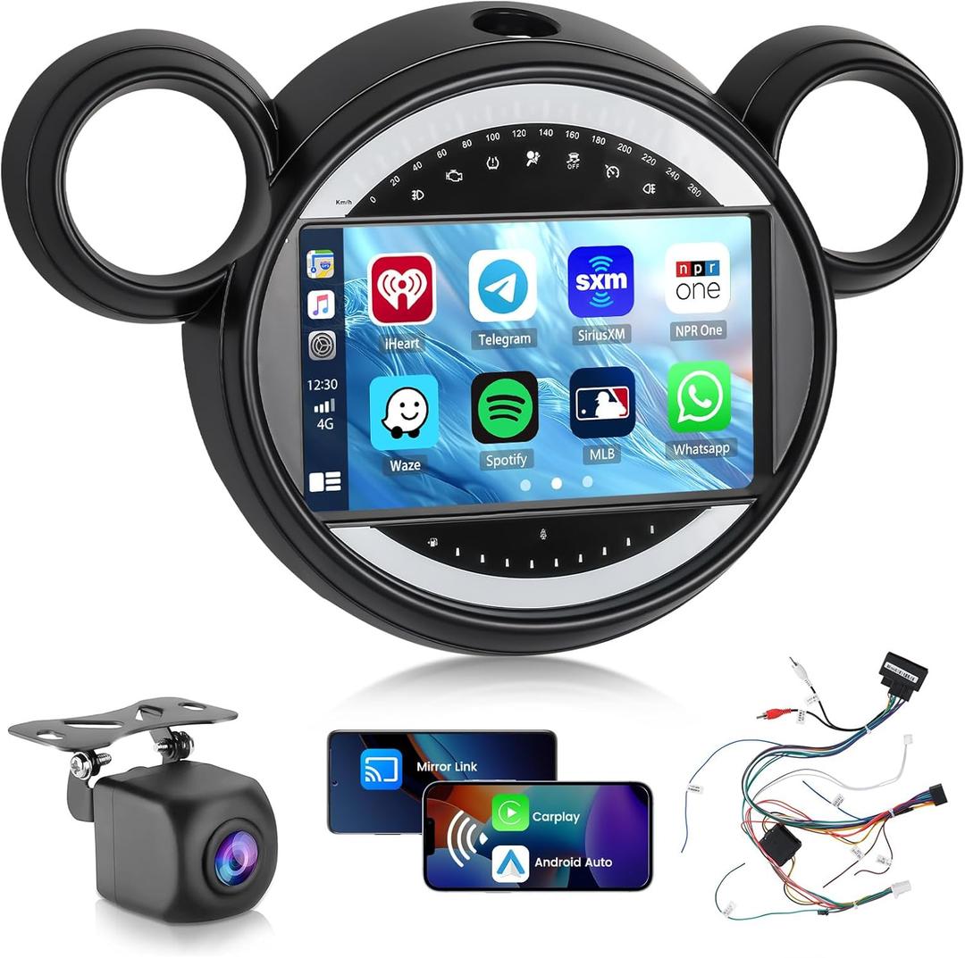 Car Radio Stereo for Mini Cooper R60 2011 2012 2013 2014 2015 2016 Built in Carplay/Android Auto, 9 inch IPS Touch Screen Head Unit Radio with DSP BT GPS FM RDS WiFi 2G RAM 64G ROM