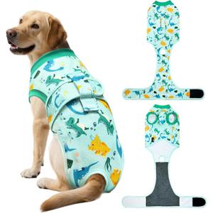 Dog Surgery Recovery Suit, Abdominal Surgical Suit for Male Female Dog Post Spay Neuter, Breathable Pet Onesie E-Collar & Cone Alternative, Surgery Shirt to Prevent Licking, Green, Medium