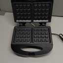 Elite Gourmet Maxi-Matic Electric Nonstick Belgian Waffle Iron Snack Maker Machine, Breakfast, Sandwiches, Compact & Portable, 2 Slice, Black