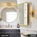 Modern Brass and Glass Wall Sconces, 24" Vanity Lights for Bathroom 2 Lights, Horizontal or Vertical Linear Wall Sconce,Indoor Sconces Wall Lighting,Bathroom Wall Sconce Set of Two, 2 Pack