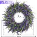 26'' Large Eucalyptus and Lavender Wreath for Front Door, Porch, Window- Artificial Eucalyptus Leaves with Lavender Wreath for Home, Farmhouse Wall Decor- Spring, Summer, Fall, All Seasons (Purple)