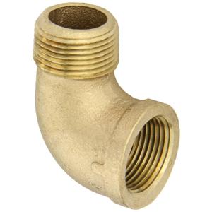 Anderson Metals 38116 Red Brass Pipe Fitting, 90 Degree Street Elbow, 1" Female x 1" Male