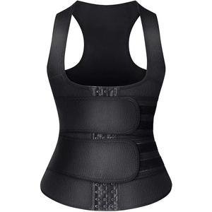 Neoprene Sauna Sweat Waist Trainer Corset Trimmer Vest for Women Tummy Control, Waist Cincher Body Shaper (Medium, Black Double Belt)