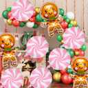 2 x 9 Pcs Christmas Balloons Gingerbread Balloons Pink Candy Cane Balloon for Holiday Birthday Baby Shower Christmas Gingerbread Party Decorations