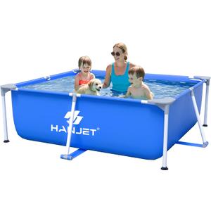 Above Rectangle Pool, 2025 Upgraded Frame Deep Swimming Pools Above Ground, Rectangle Family Pool, Large Above Pool Easy Set, 6ft x 5ft x 24in Outdoor Pool, Backyard Pool for Kids, Adults,Dog