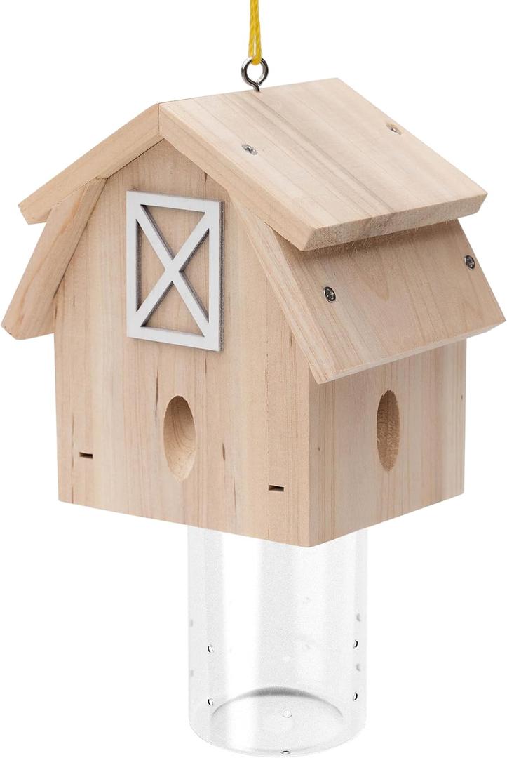 Carpenter Bee Trap for Outside - Best Bee Trap - Barn Style Nature Hanging Wood Carpenter Bee Traps Outdoor - Insect Traps with Removable Vault(1 Pack)