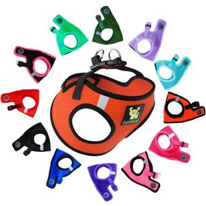 EcoBark Step in Dog Harness - Reflective Soft Luxurious Mesh Dog Harnesses for XXS, XS, Small, and Medium Dogs Eco-Friendly Comfort Secure Halter No Pull Adjustable Pet Vest (Orange, Medium) (Medium-11 to 17 lbs-Chest Up to 16 in (Pack of 1))