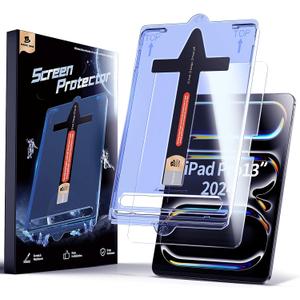 MAGIC JOHN for iPad Pro 13 inch Screen Protector M4[2024] Tempered Glass, Auto Dust-Elimination, Bubble Free, HD Clear, Easy Installation,Scratch Resistant