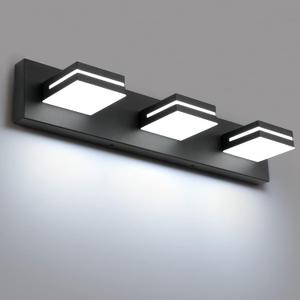 SineRise LED Modern Bathroom Vanity Light Fixtures (3-Light, 24-Inch), Matte Black Modern Acrylic Bathroom Wall Lighting Fixtures Over Mirror (Cool White 6000K) (3-Light, 24-Inch, Matte Black- Non-dimmable)