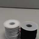 2 Rolls FIVEIZERO Black White Elastic Bracelet String,1mm,1.2mm,1.5mm Elastic Cord for Beading Stretchy String with Beading Needle for Bracelets, Sewing, Necklace, Jewelry Making and Crafts