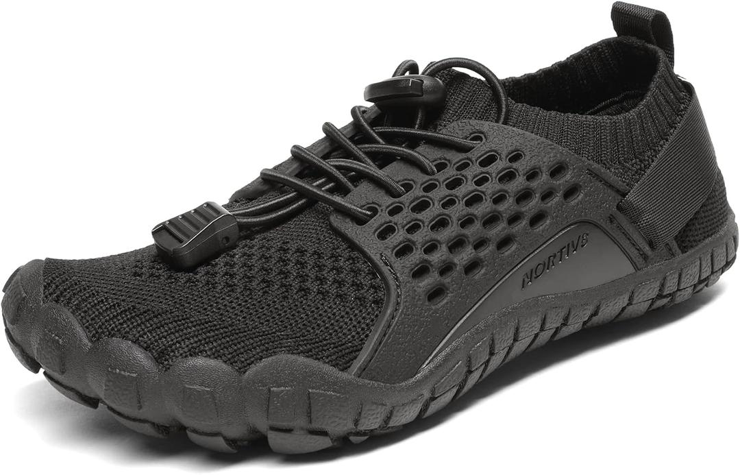 NORTIV 8 Kids Water Shoes, Lightweight Quick Dry Barefoot Athletic Aqua Sports Shoes for Boys & Girls, Outdoor, Summer (10 Toddler, Black)