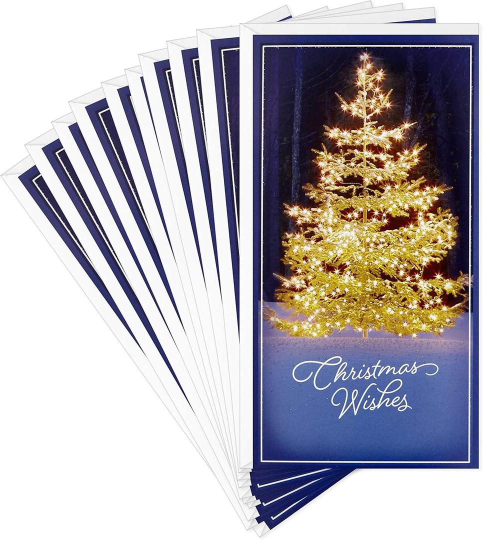 Hallmark Pack of Money or Gift Card Holders, Christmas Wishes (10 Cards with Envelopes)